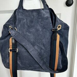 Mark & Graham blue suede hobo bag